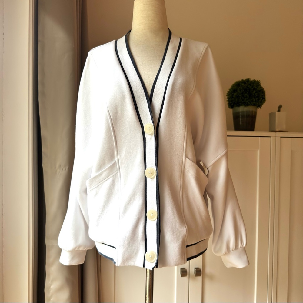 Varley Decker Off Court Sweatshirt Cardigan White XS - Picture 3 of 13